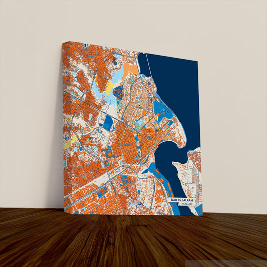 Dar Es Salaam Tanzania Colorful City Map Canvas Print