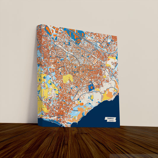 Darica Turkey Colorful City Map Canvas Print