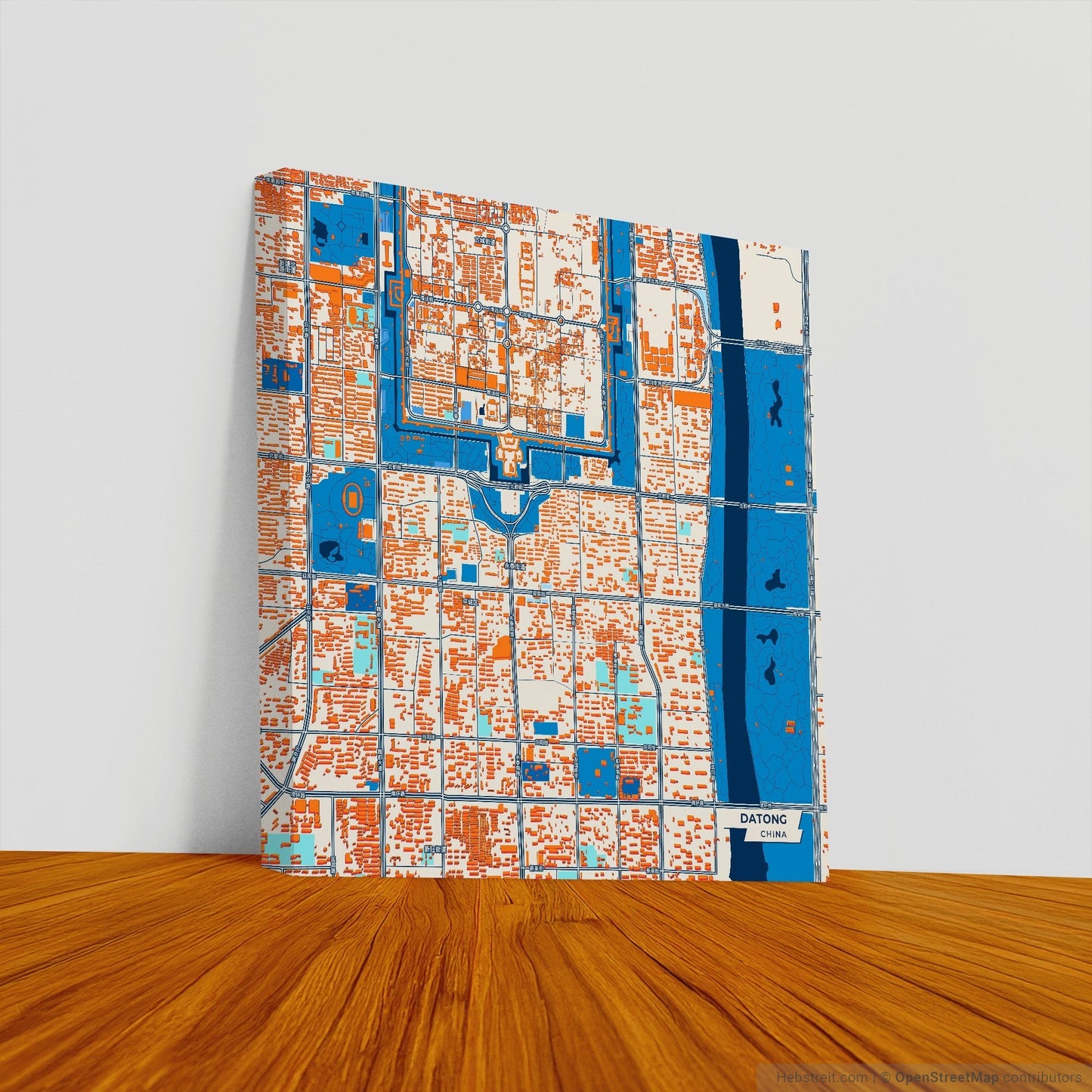 Datong China Colorful City Map Canvas Print