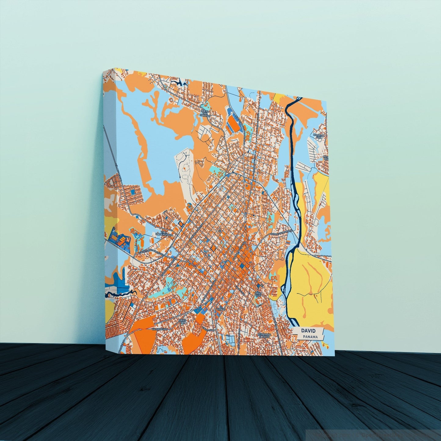 David Panama Colorful City Map Canvas Print