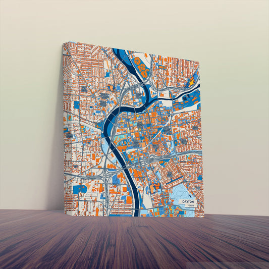 Dayton Ohio Colorful City Map Canvas Print