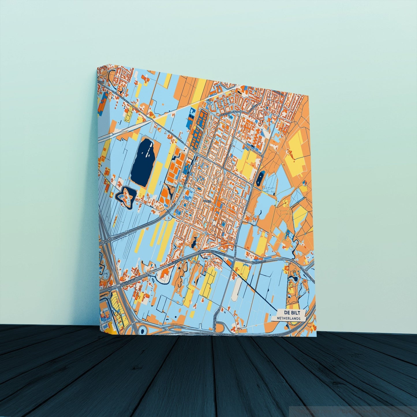 Debilt Netherlands Colorful City Map Canvas Print