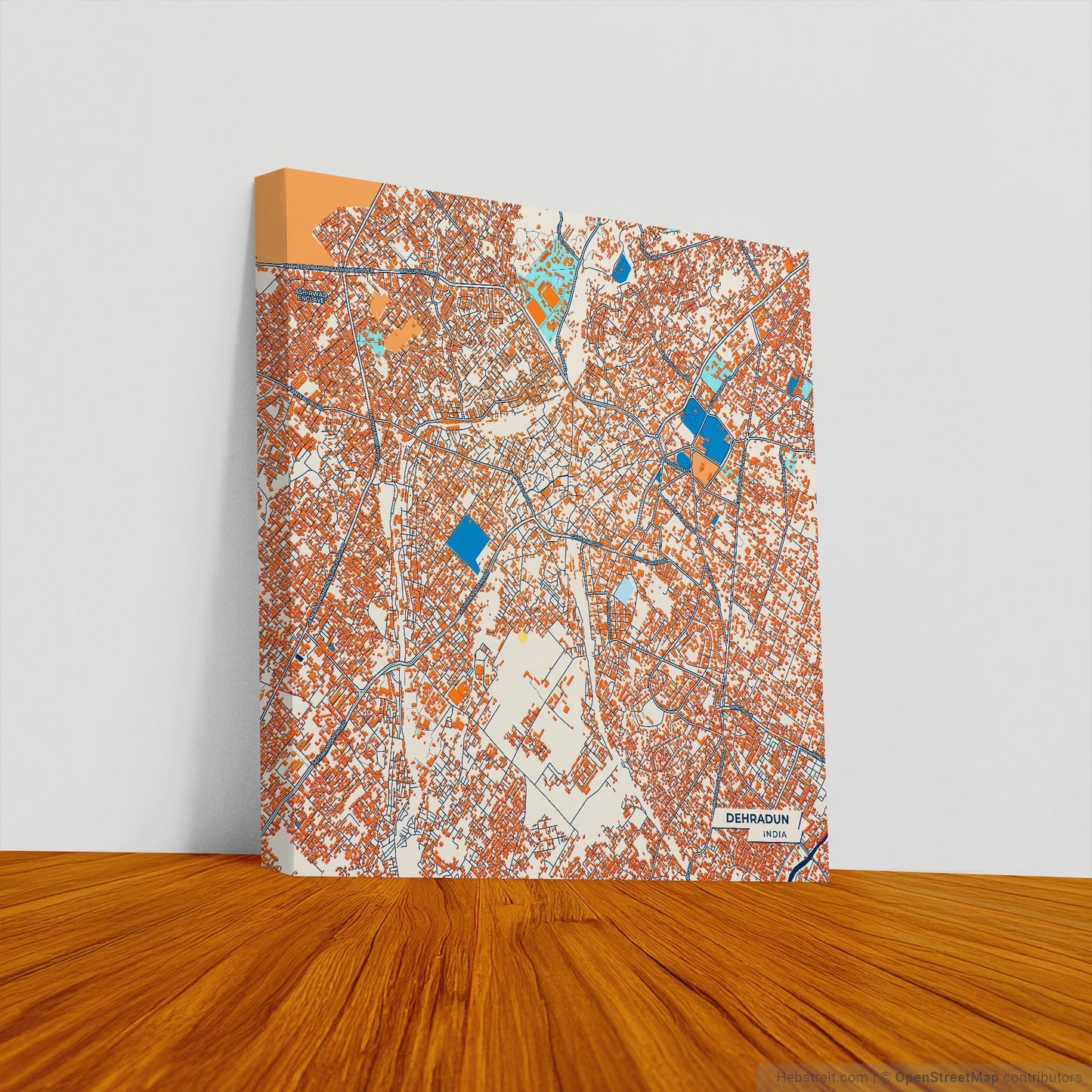 Dehradun India Colorful City Map Canvas Print