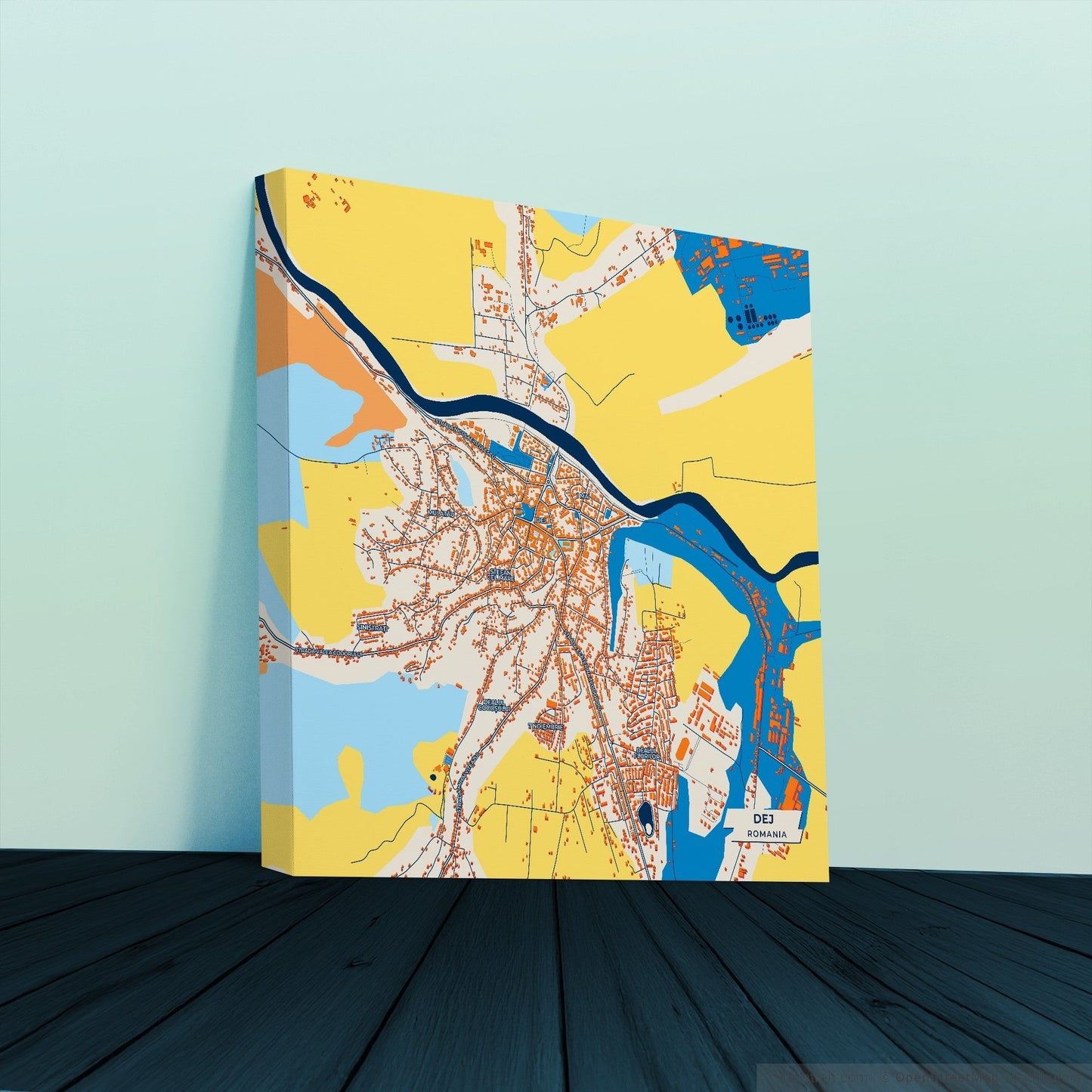 Dej Romania Colorful City Map Canvas Print