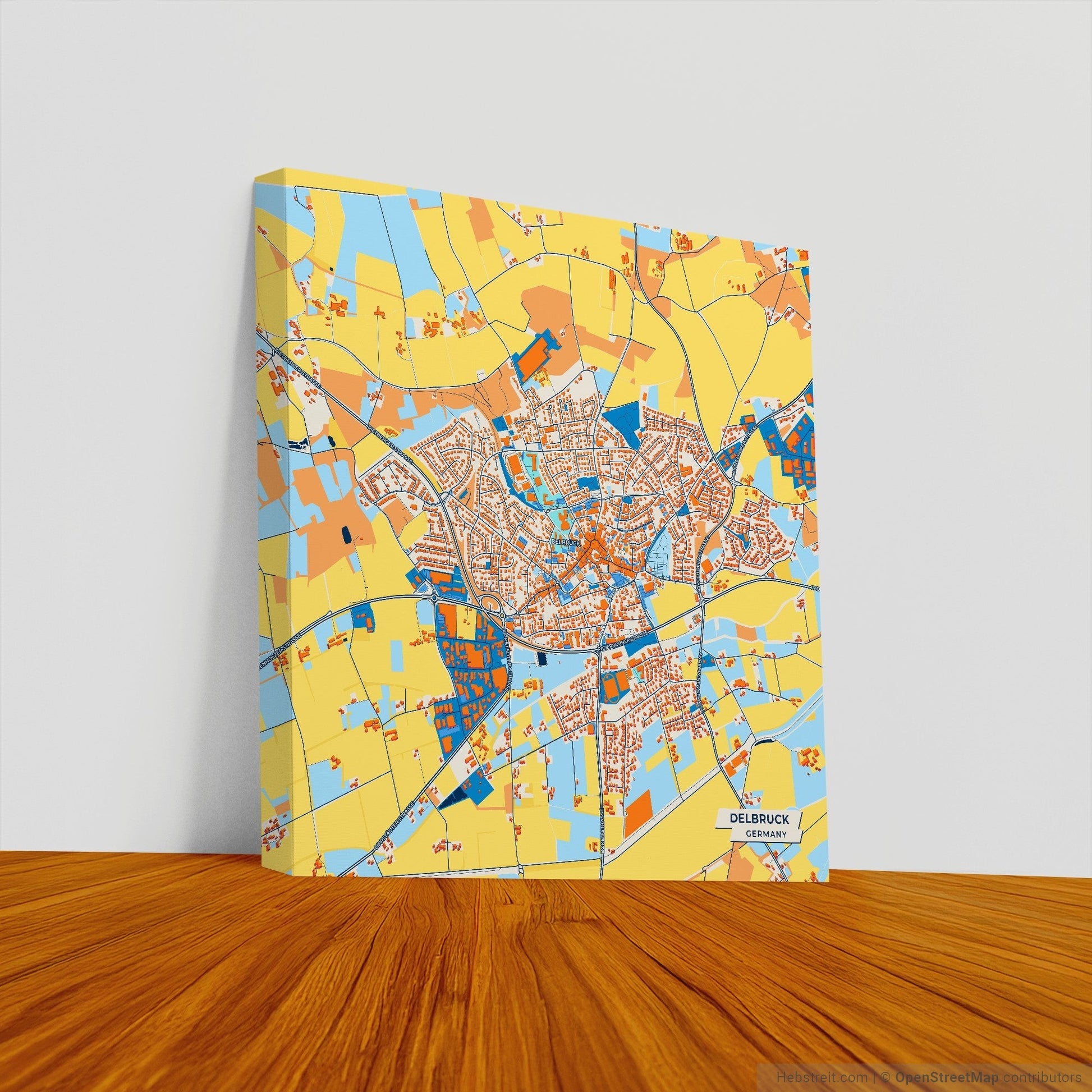 Delbrück Germany Colorful City Map Canvas Print
