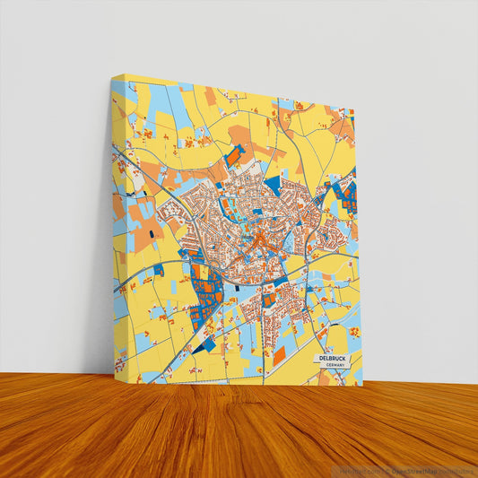 Delbrück Germany Colorful City Map Canvas Print