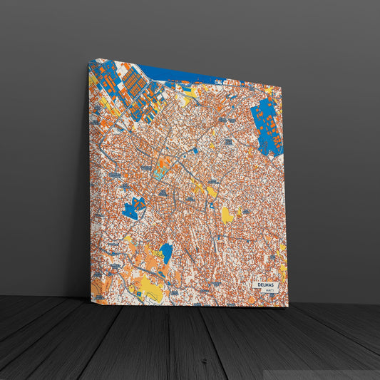 Delmas Haiti Colorful City Map Canvas Print