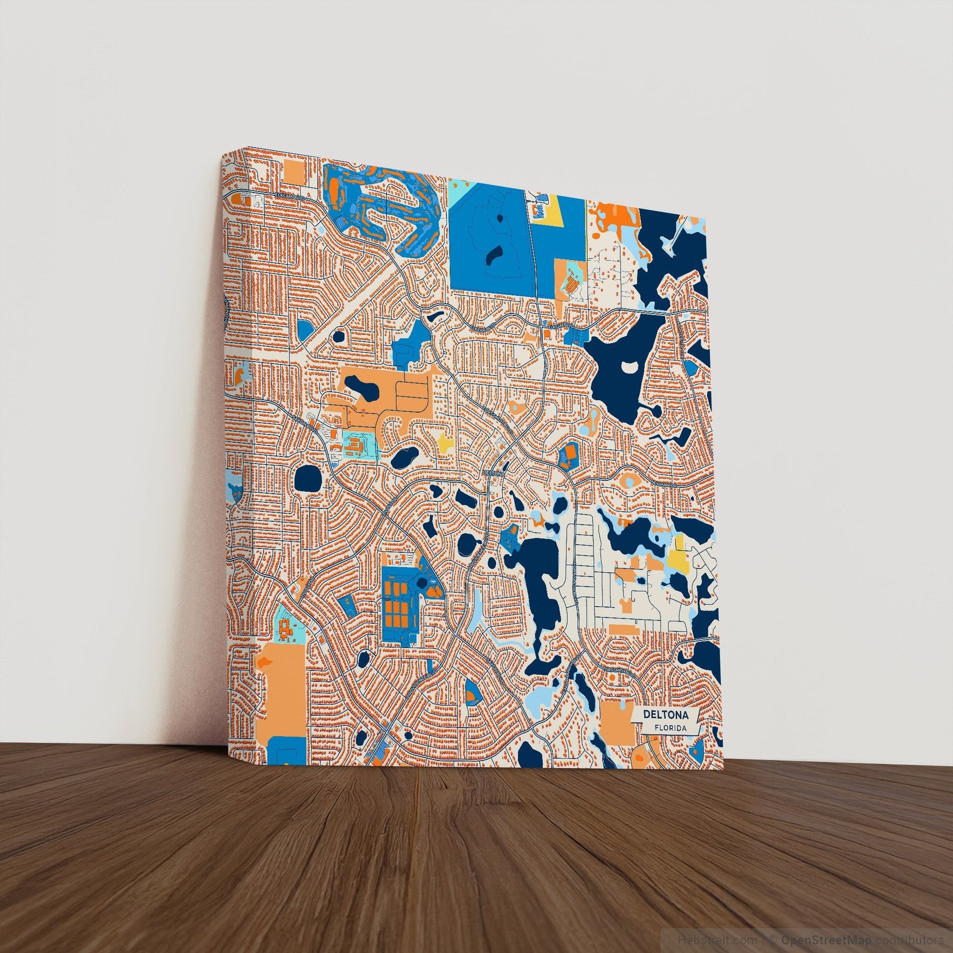 Deltona Florida Colorful City Map Canvas Print