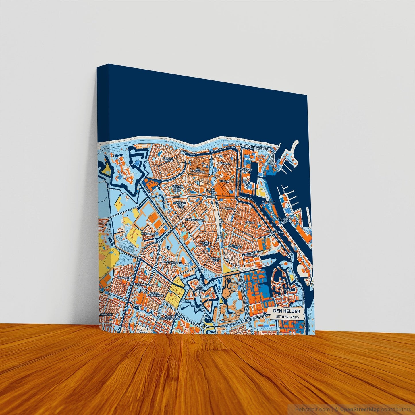 Denhelder Netherlands Colorful City Map Canvas Print