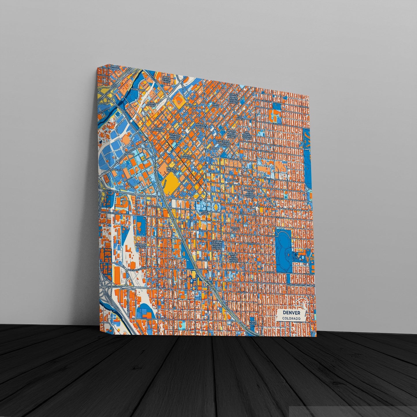 Denver Colorado Colorful City Map Canvas Print