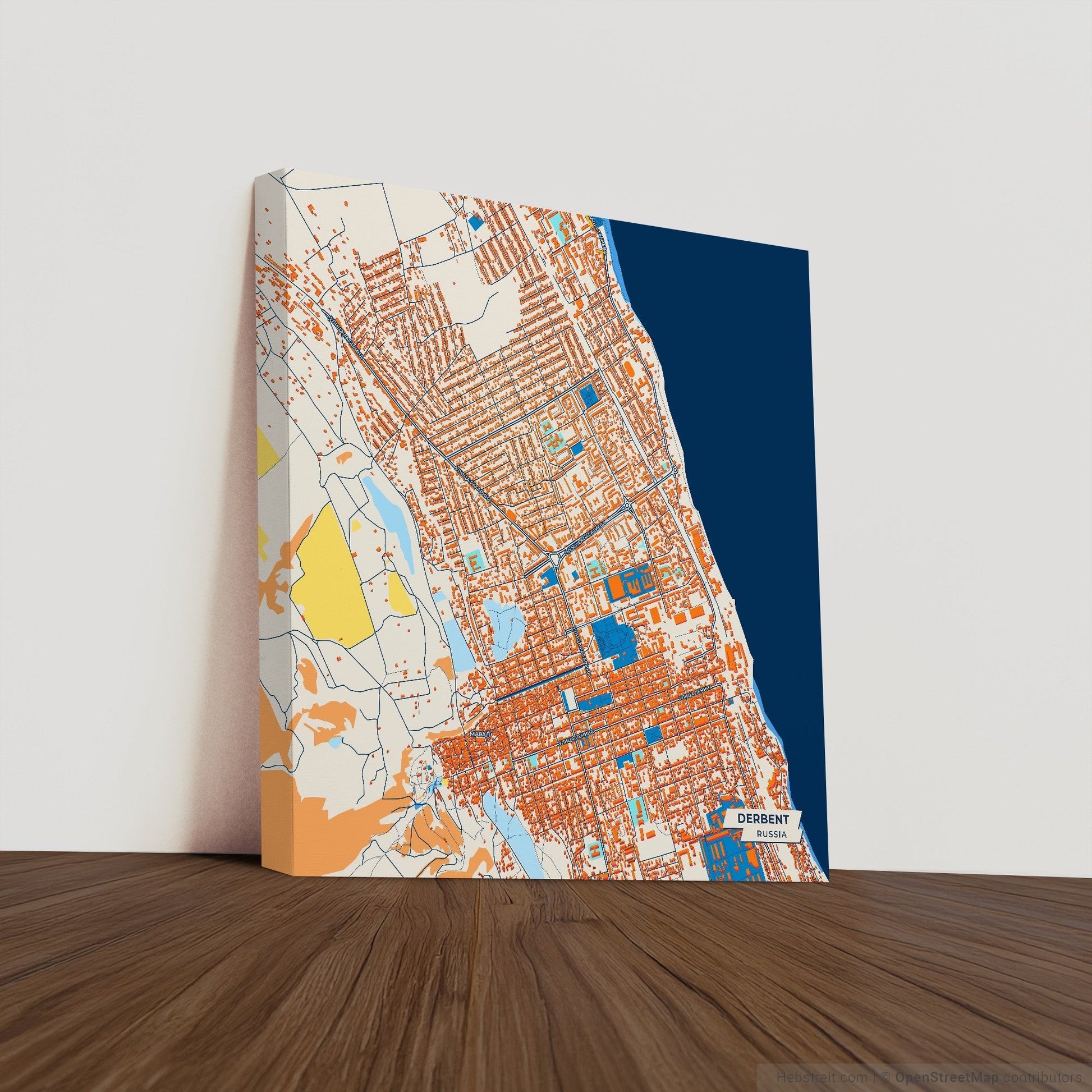 Дербент Russia Colorful City Map Canvas Print
