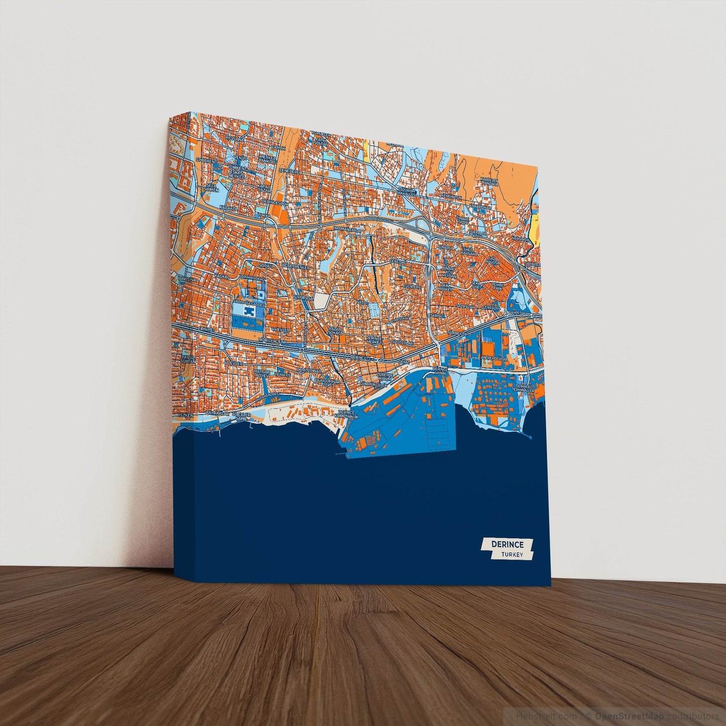 Deri̇nce Turkey Colorful City Map Canvas Print