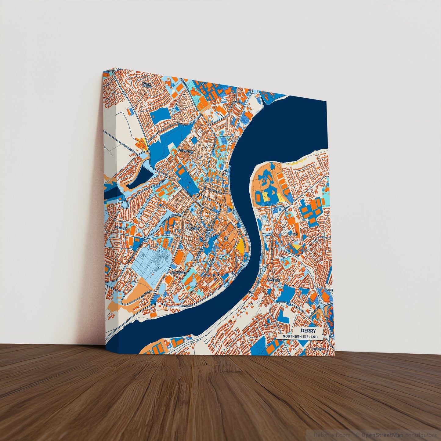 Derry Northern Ireland Colorful City Map Canvas Print