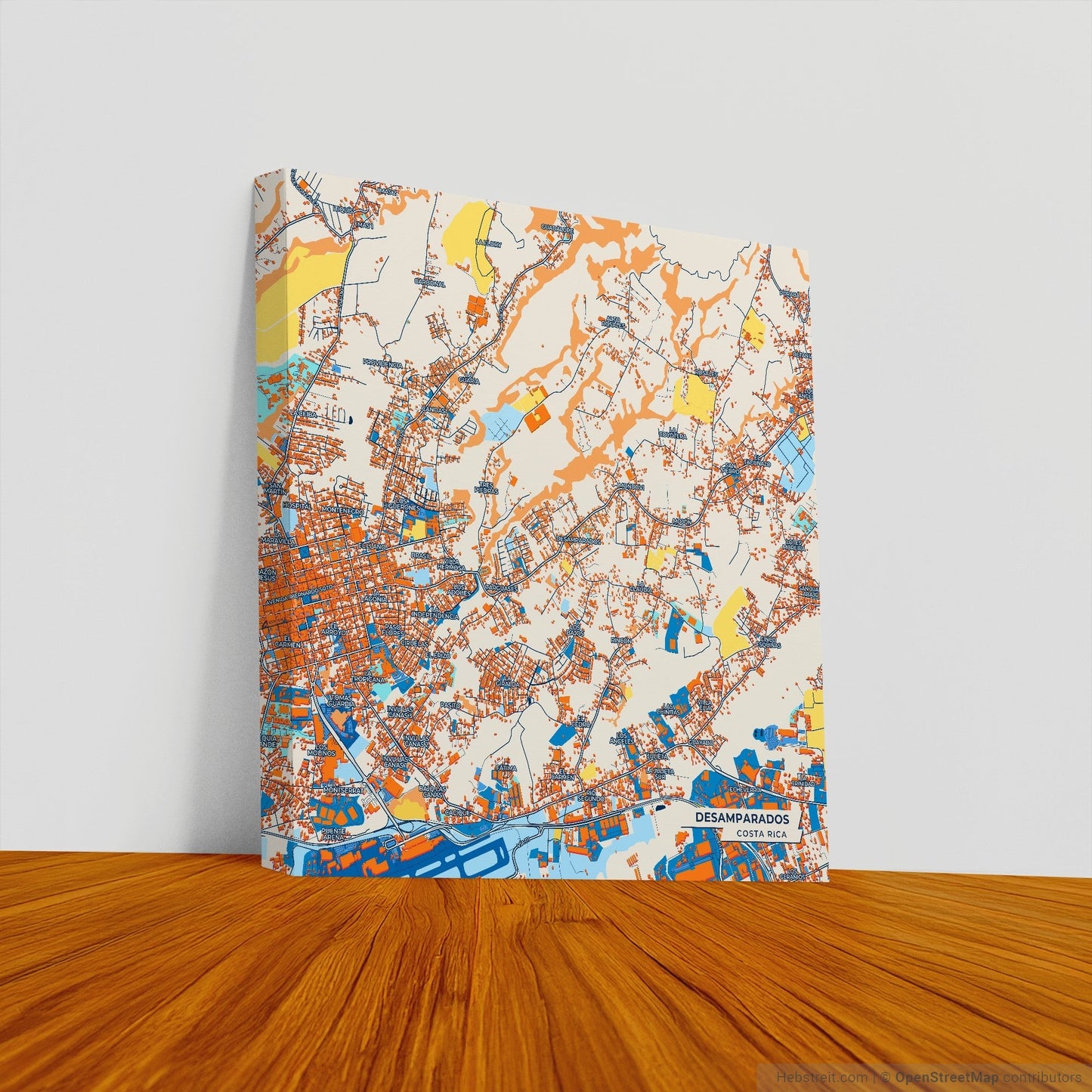 Desamparados Costa Rica Colorful City Map Canvas Print