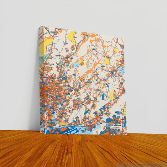 Desamparados Costa Rica Colorful City Map Canvas Print