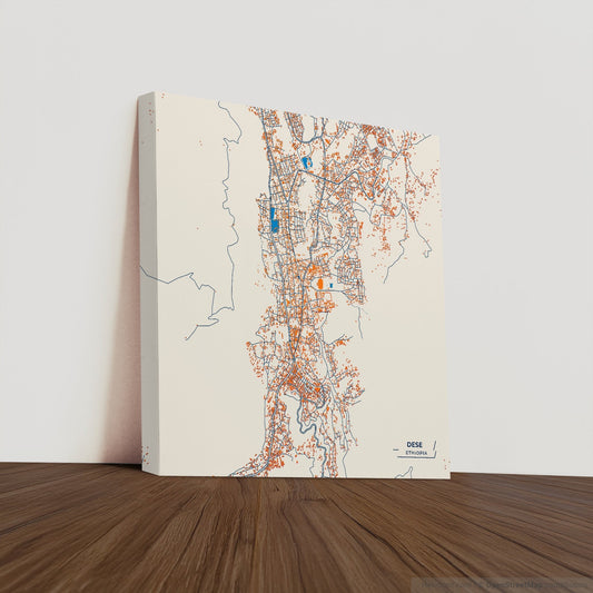 Dese Ethiopia Colorful City Map Canvas Print