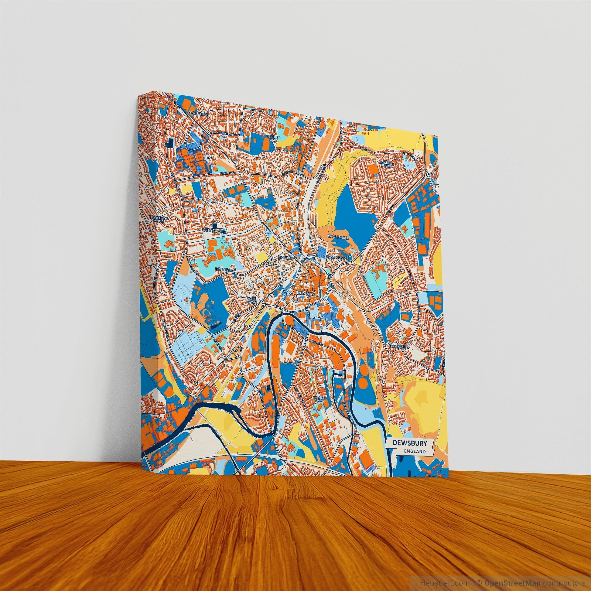Dewsbury England Colorful City Map Canvas Print