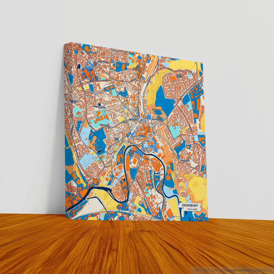 Dewsbury England Colorful City Map Canvas Print