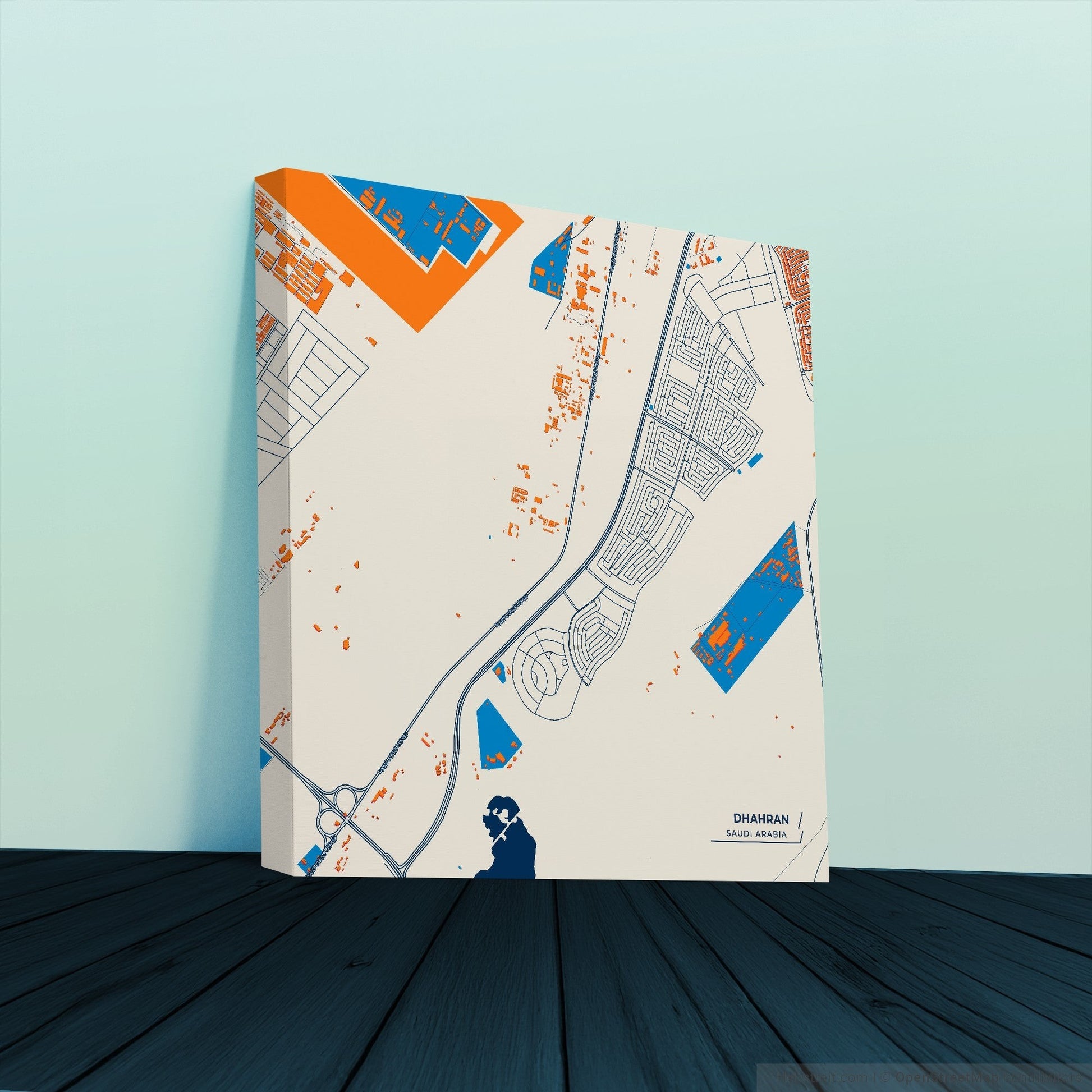 Dhahran Saudi Arabia Colorful City Map Canvas Print