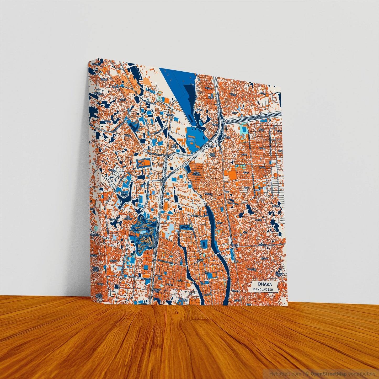 Dhaka Bangladesh Colorful City Map Canvas Print