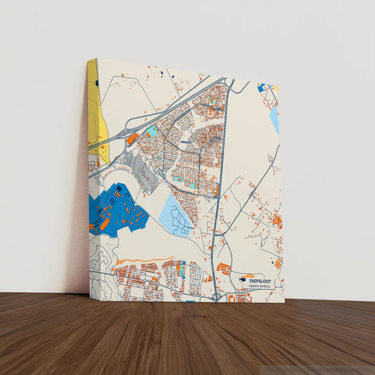 Diepsloot South Africa Colorful City Map Canvas Print