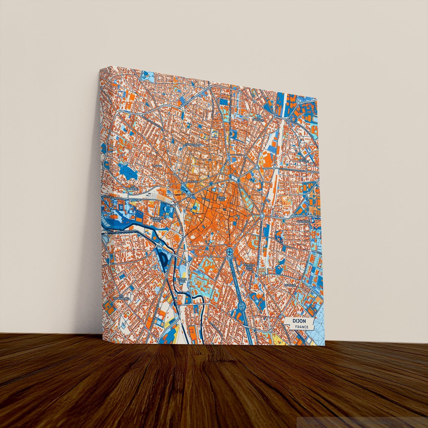 Dijon France Colorful City Map Canvas Print