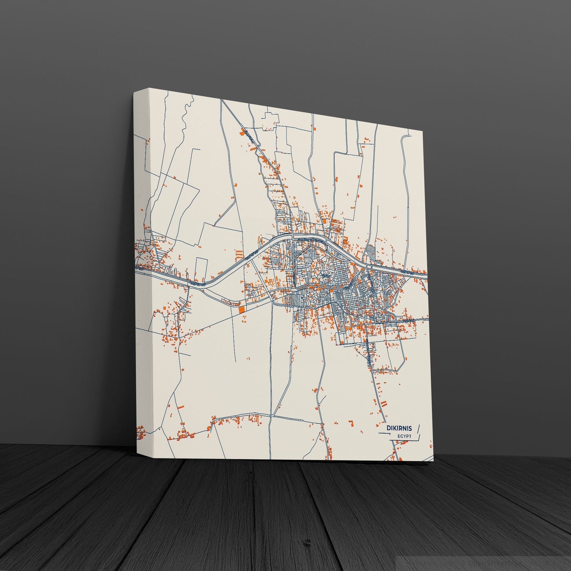 Dikirnis Egypt Colorful City Map Canvas Print