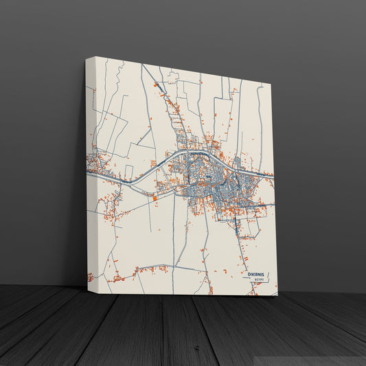 Dikirnis Egypt Colorful City Map Canvas Print