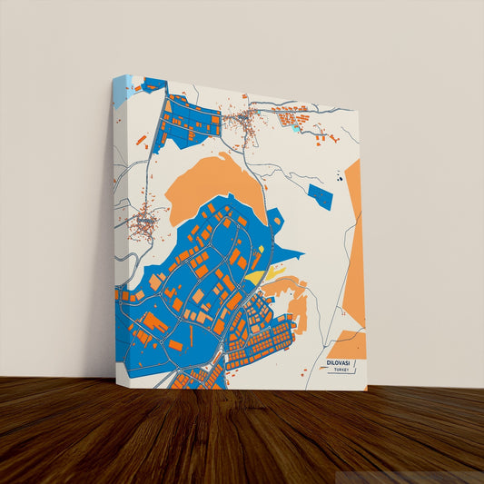 Di̇lovasi Turkey Colorful City Map Canvas Print