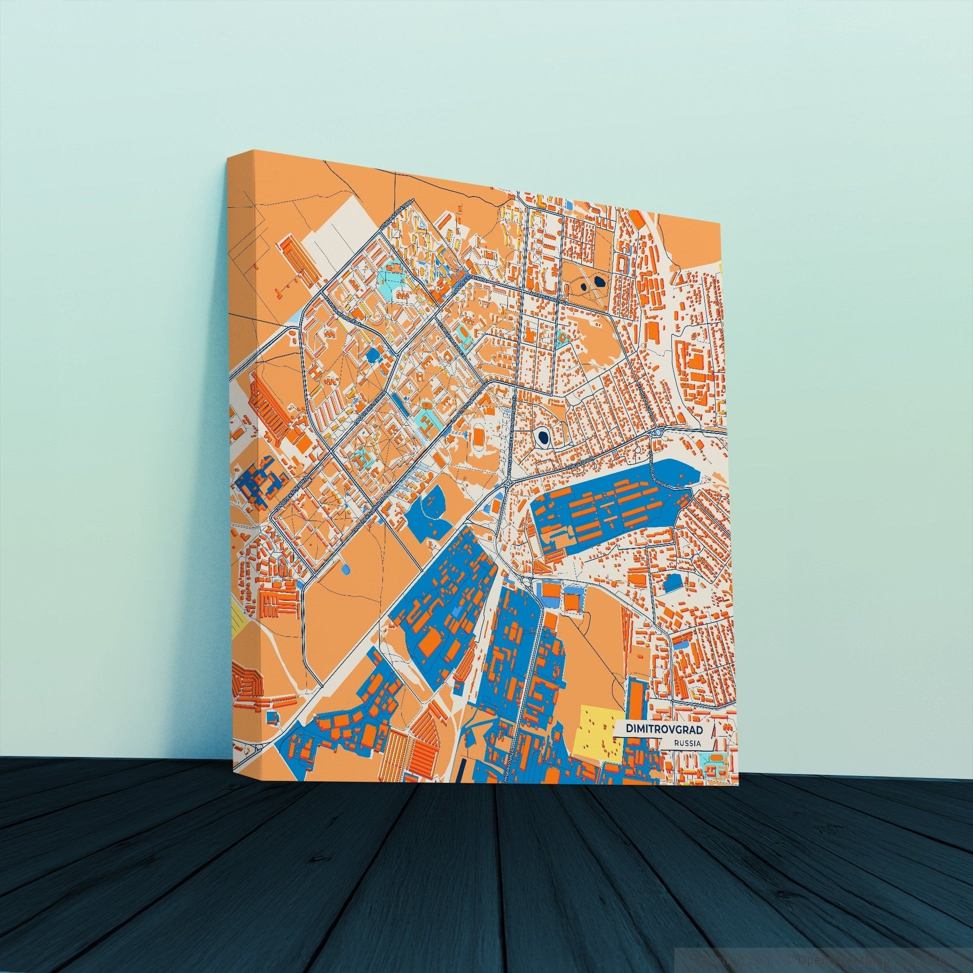 Димитровграде Russia Colorful City Map Canvas Print