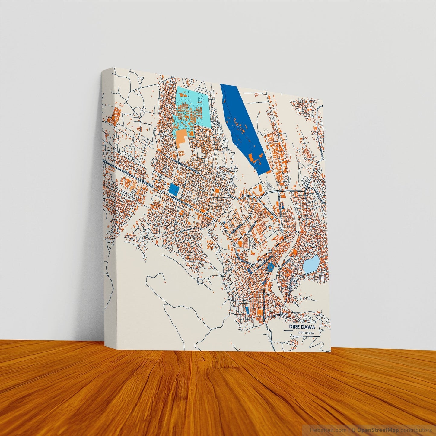 Dire Dawa Ethiopia Colorful City Map Canvas Print