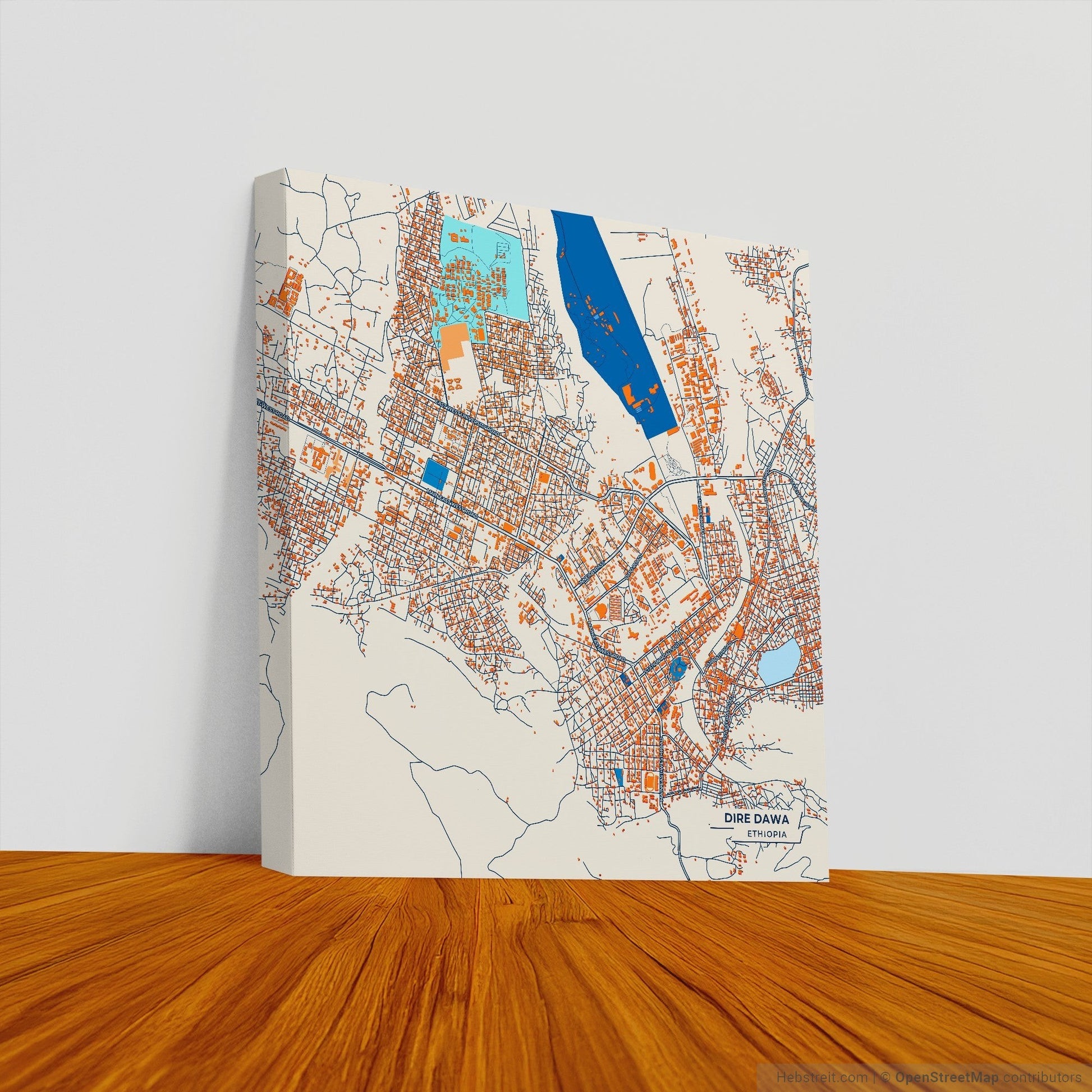 Dire Dawa Ethiopia Colorful City Map Canvas Print