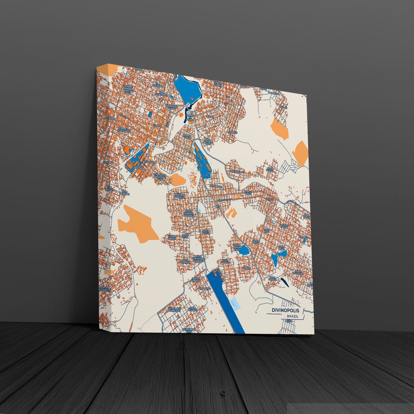 Divinopolis Brazil Colorful City Map Canvas Print