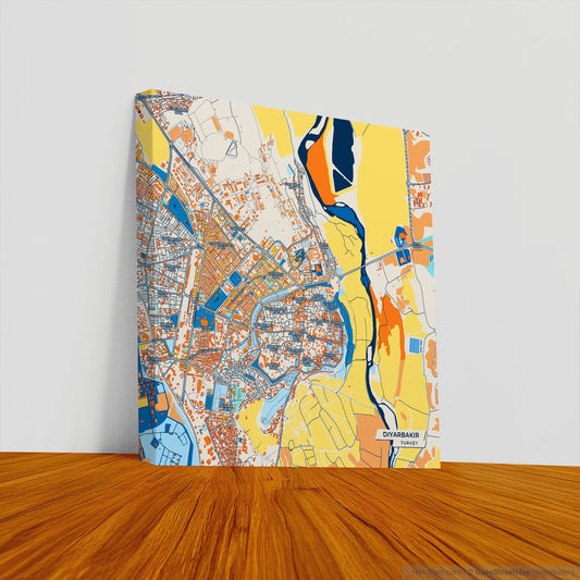 Di̇yarbakir Turkey Colorful City Map Canvas Print