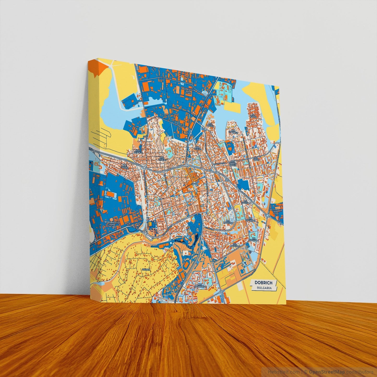 Добрич Bulgaria Colorful City Map Canvas Print