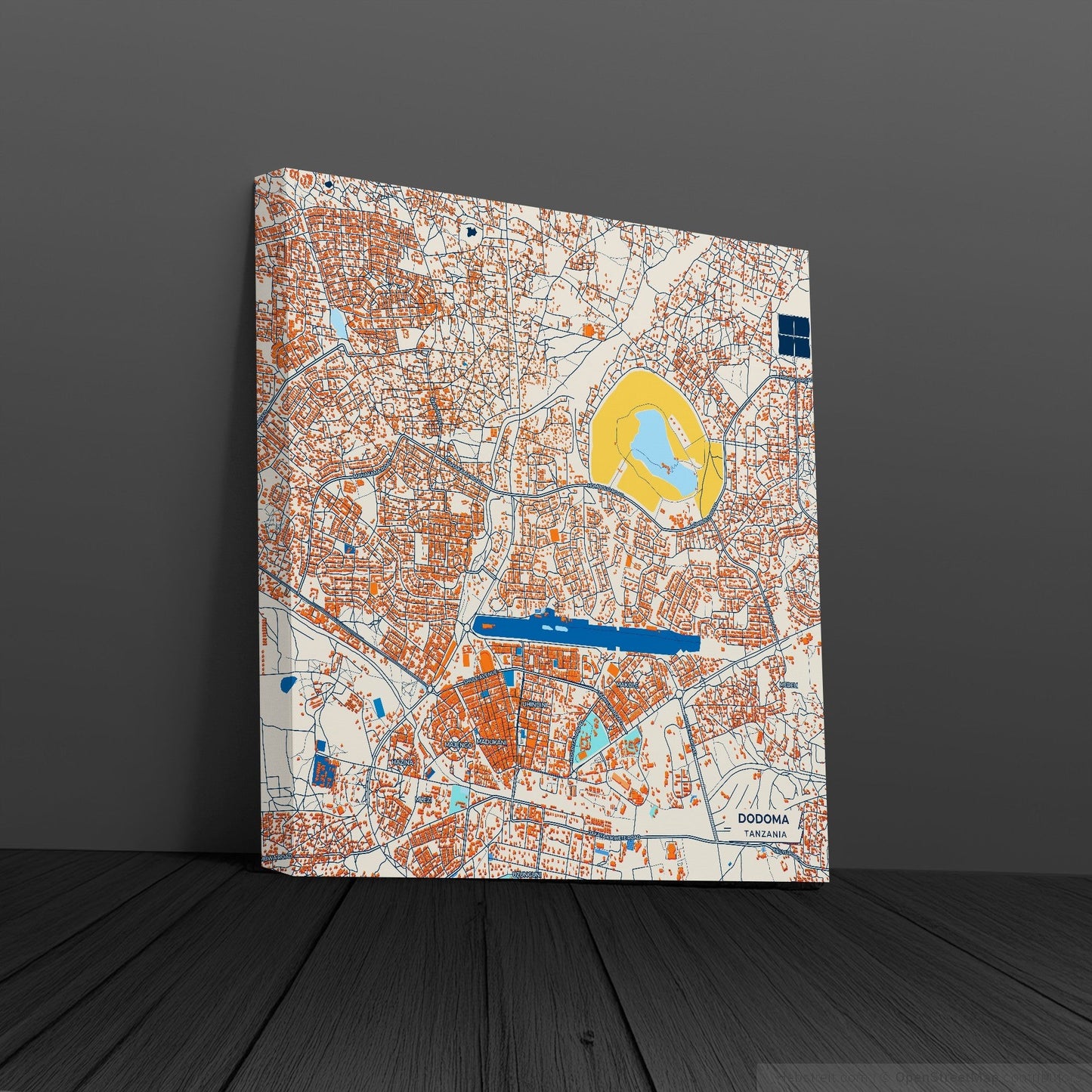 Dodoma Tanzania Colorful City Map Canvas Print