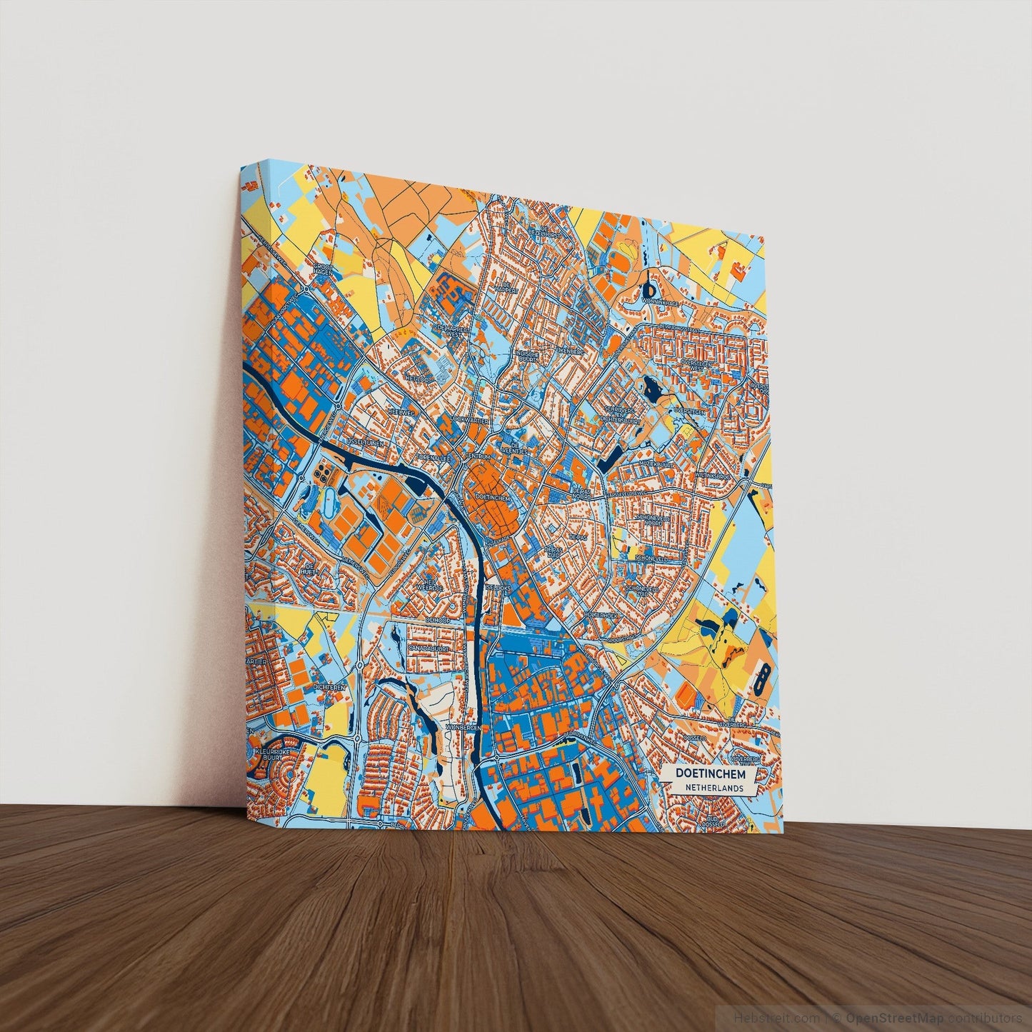 Doetinchem Netherlands Colorful City Map Canvas Print