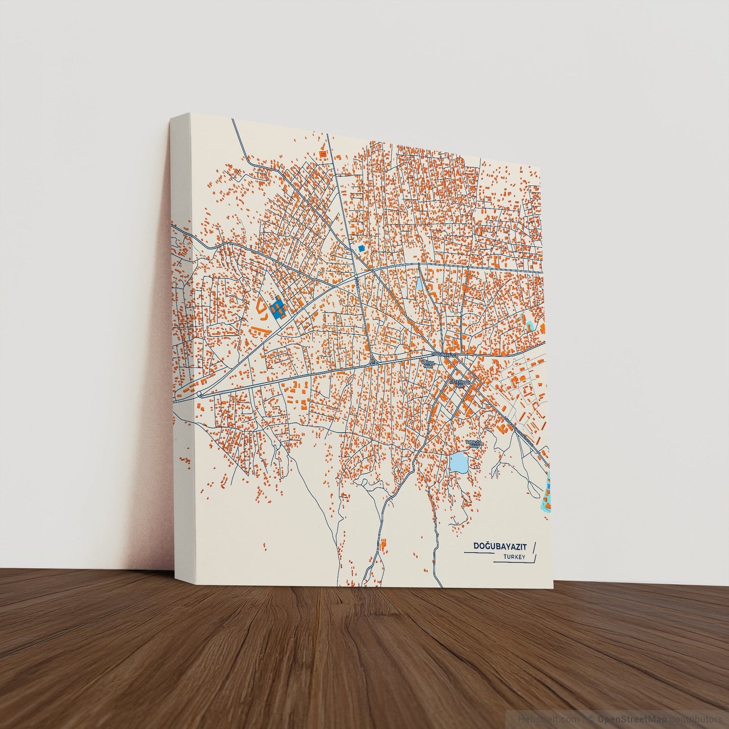 Doğubayazit Turkey Colorful City Map Canvas Print