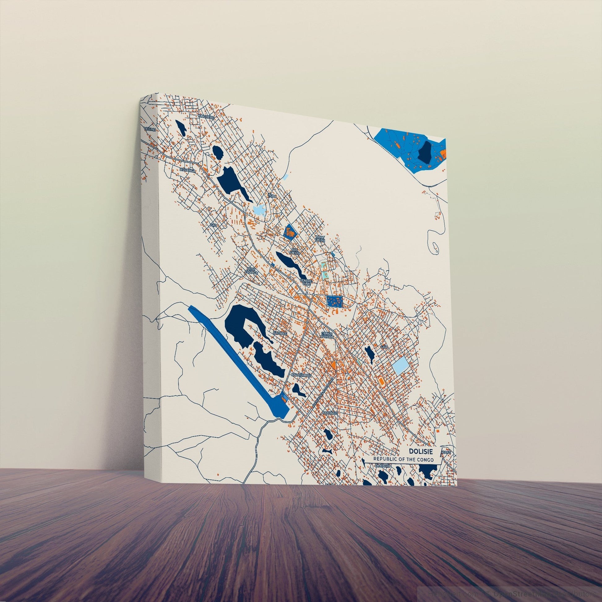 Dolisie Republic Of The Congo Colorful City Map Canvas Print