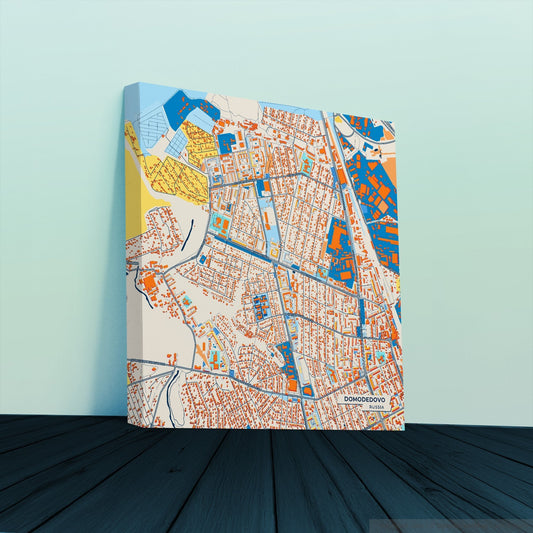 Домодедово Russia Colorful City Map Canvas Print