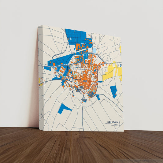 Don Benito Spain Colorful City Map Canvas Print