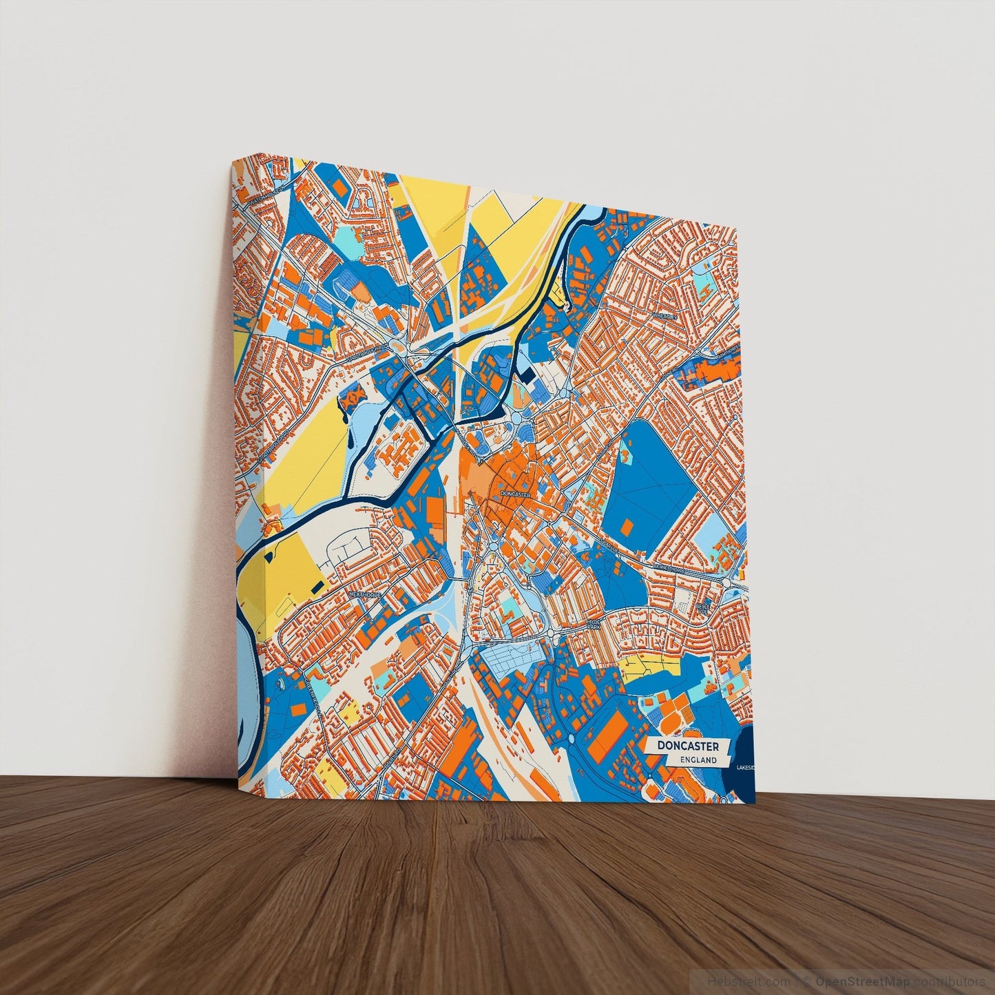 Doncaster England Colorful City Map Canvas Print