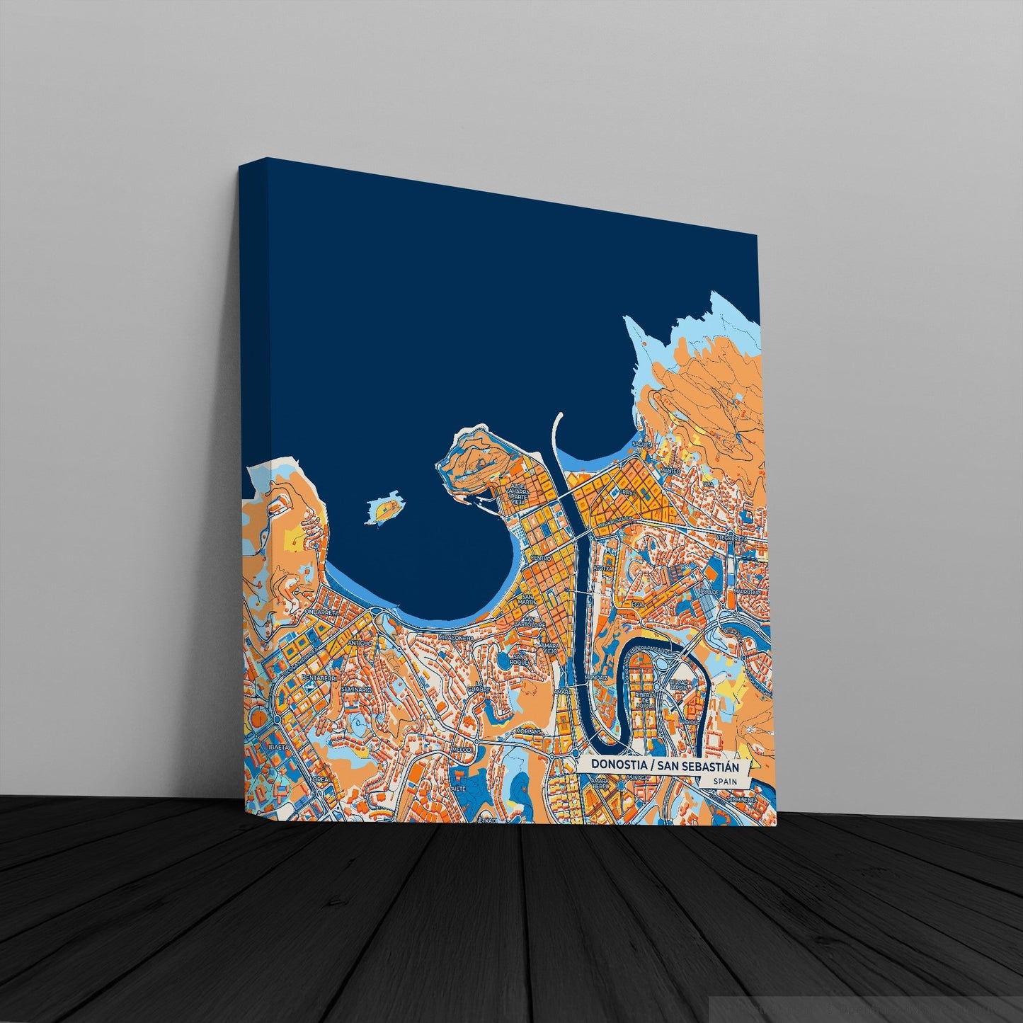 Donostia / San Sebastián Spain Colorful City Map Canvas Print