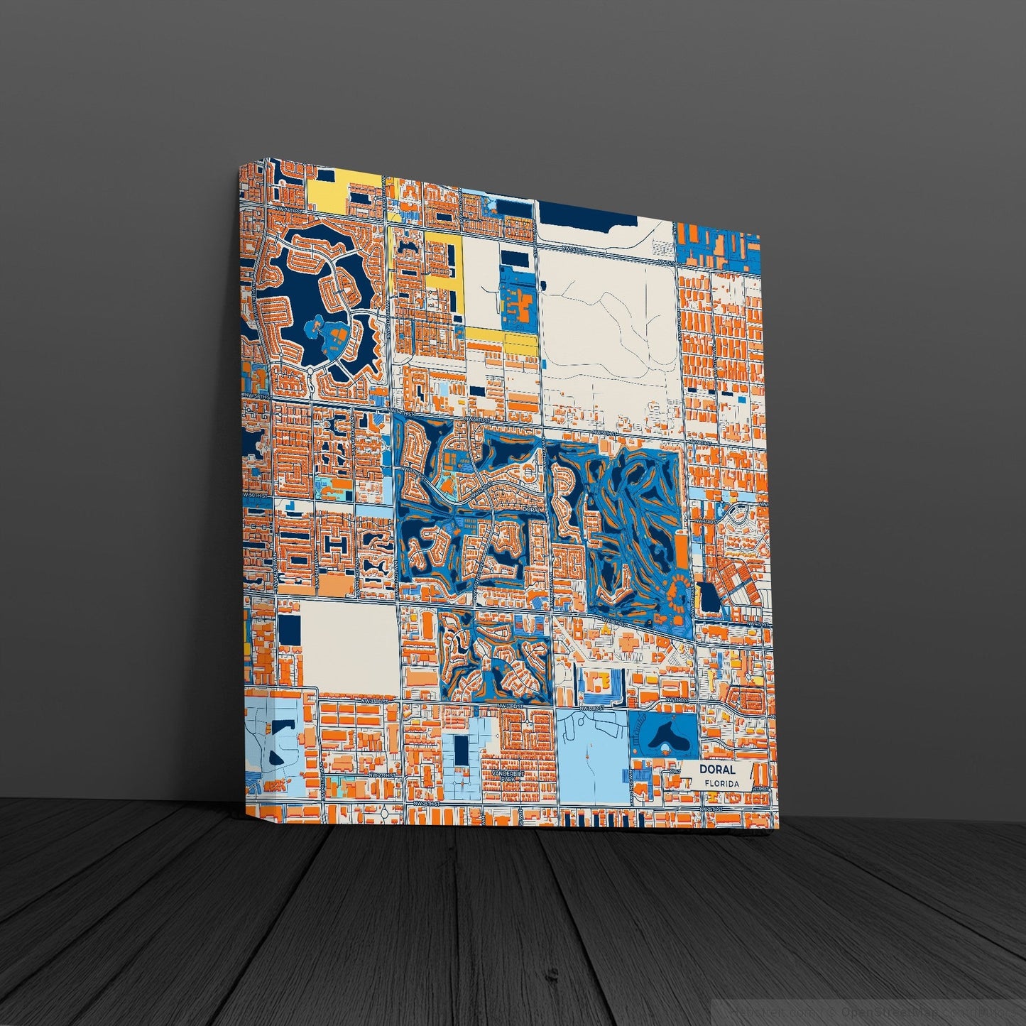 Doral Florida Colorful City Map Canvas Print