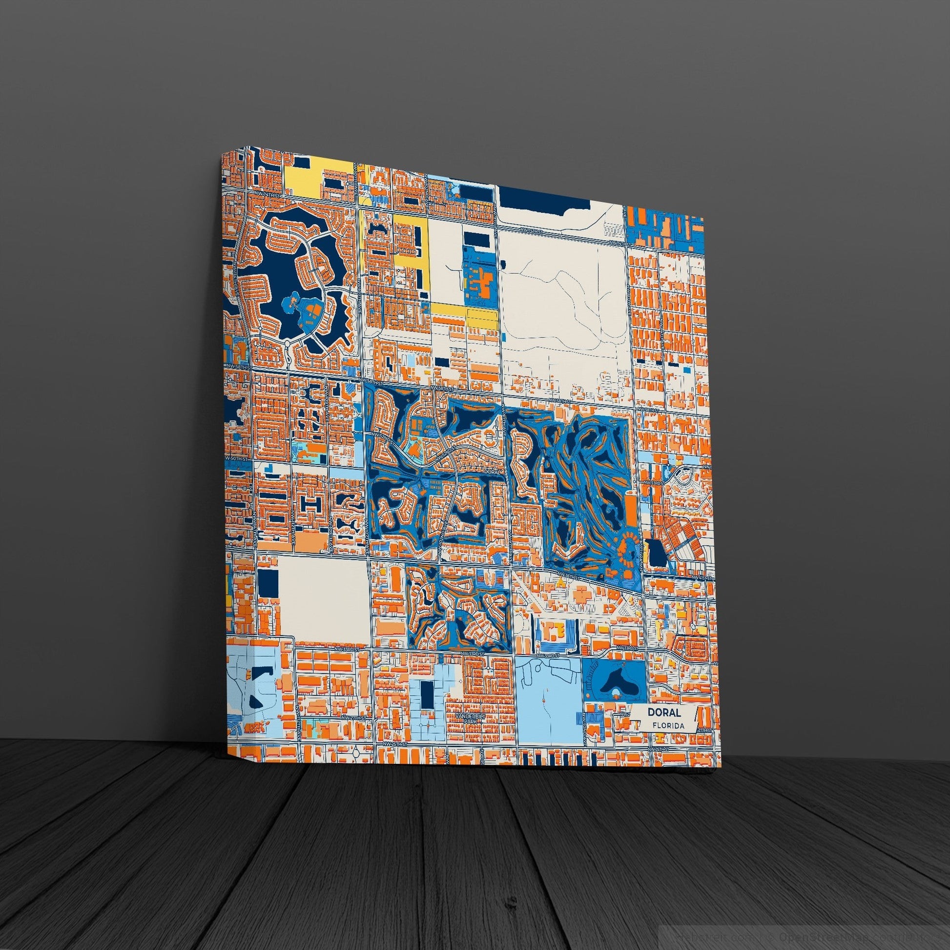 Doral Florida Colorful City Map Canvas Print