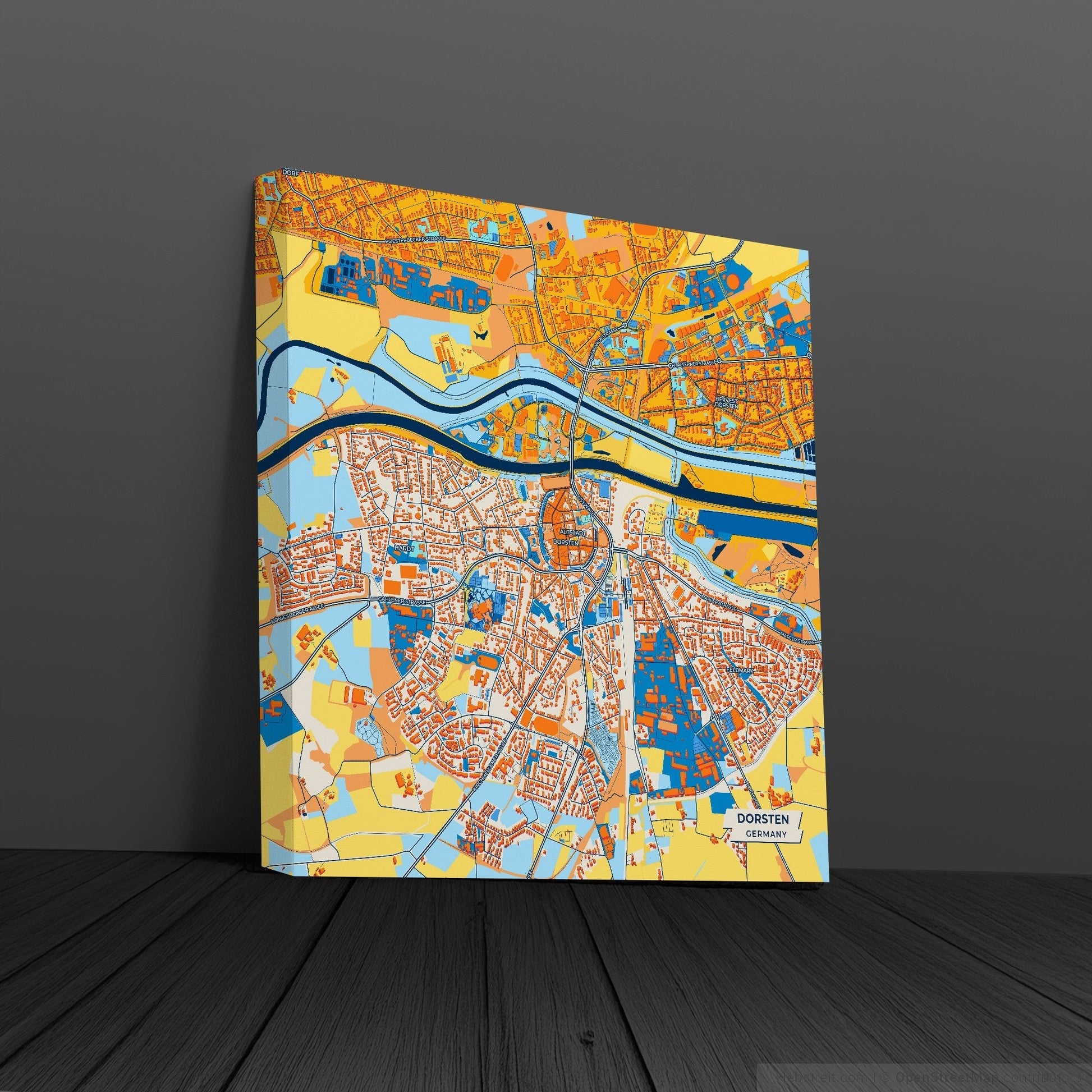 Dorsten Germany Colorful City Map Canvas Print