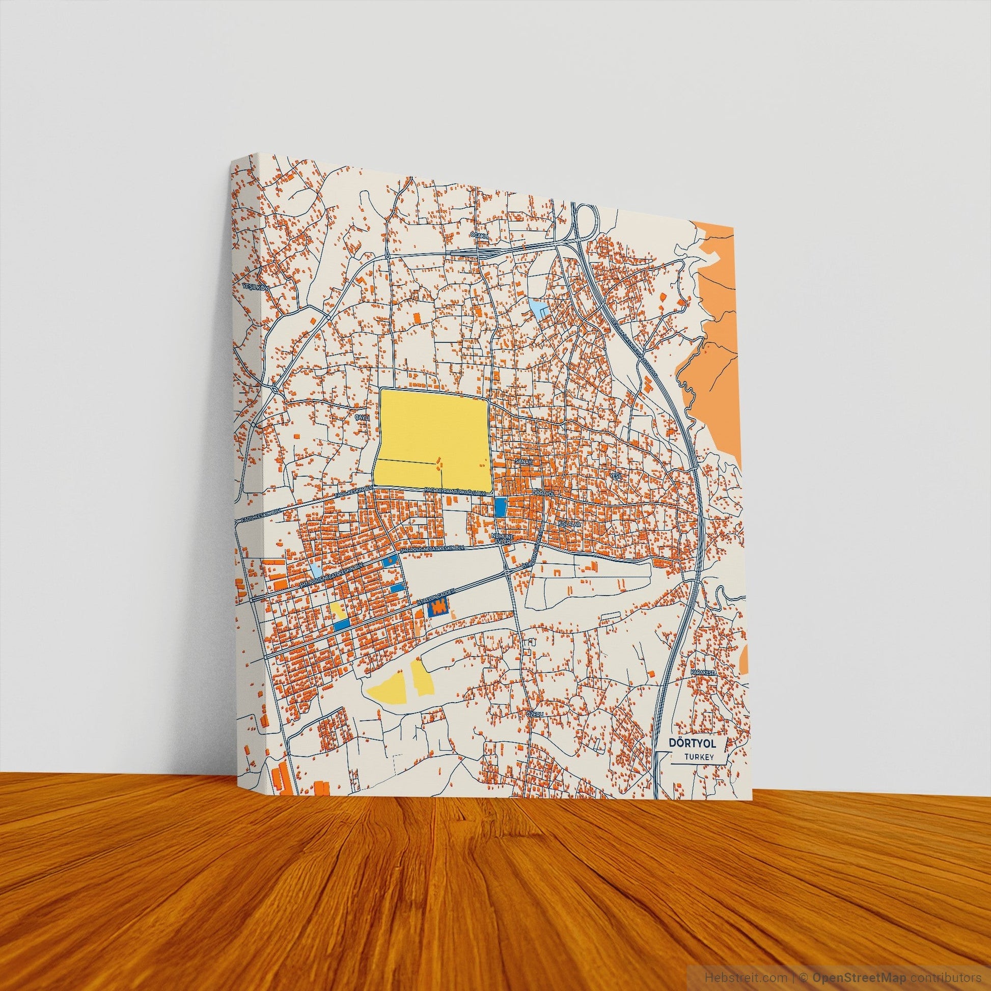 Dörtyol Turkey Colorful City Map Canvas Print