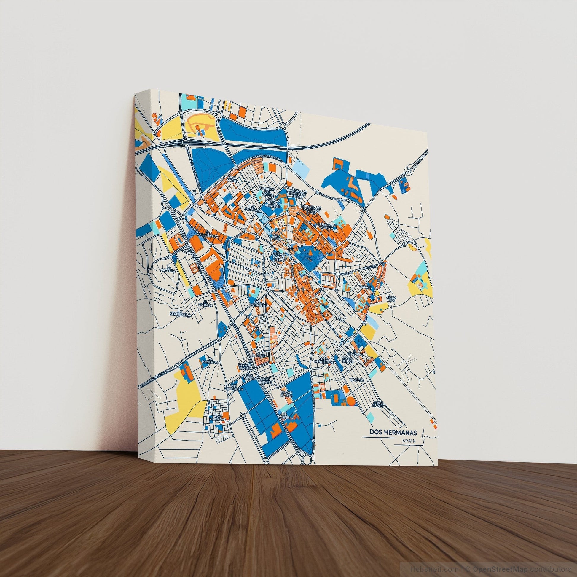 Dos Hermanas Spain Colorful City Map Canvas Print