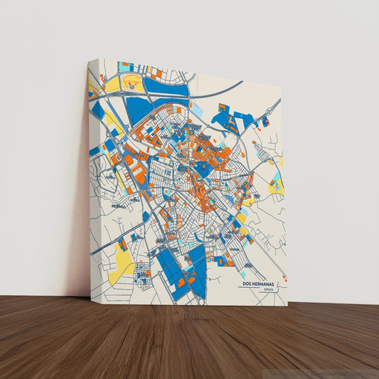 Dos Hermanas Spain Colorful City Map Canvas Print