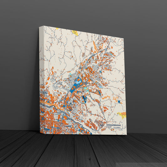 Dosquebradas Colombia Colorful City Map Canvas Print